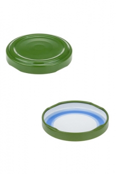 Deckel TO-53 grasgrün Blueseal past Button, speziell für fett- und ölhaltige Füllgüter, PVC-frei